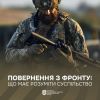 Повернення з фронту: що має розуміти суспільство Повернення з фронту: що має розуміти суспільство
