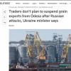 Україна не планує зупиняти постачання зерна з портів в Одесі через пошкодження об'єктів енергосистеми регіону
