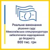 ​Реальне виконання рішення суду: Миколаївська спеціалізована прокуратура забезпечила надходження до бюджету понад 800 тис. грн