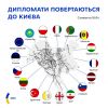 Російське вторгнення в Україну : Станом на 18 квітня до столиці України повернулися 16 диппредставництв. Російське вторгнення в Україну : Станом на 18 квітня до столиці України повернулися 16 диппредставництв.