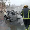 ​Детальні фото підірваного авто у Мелітополі