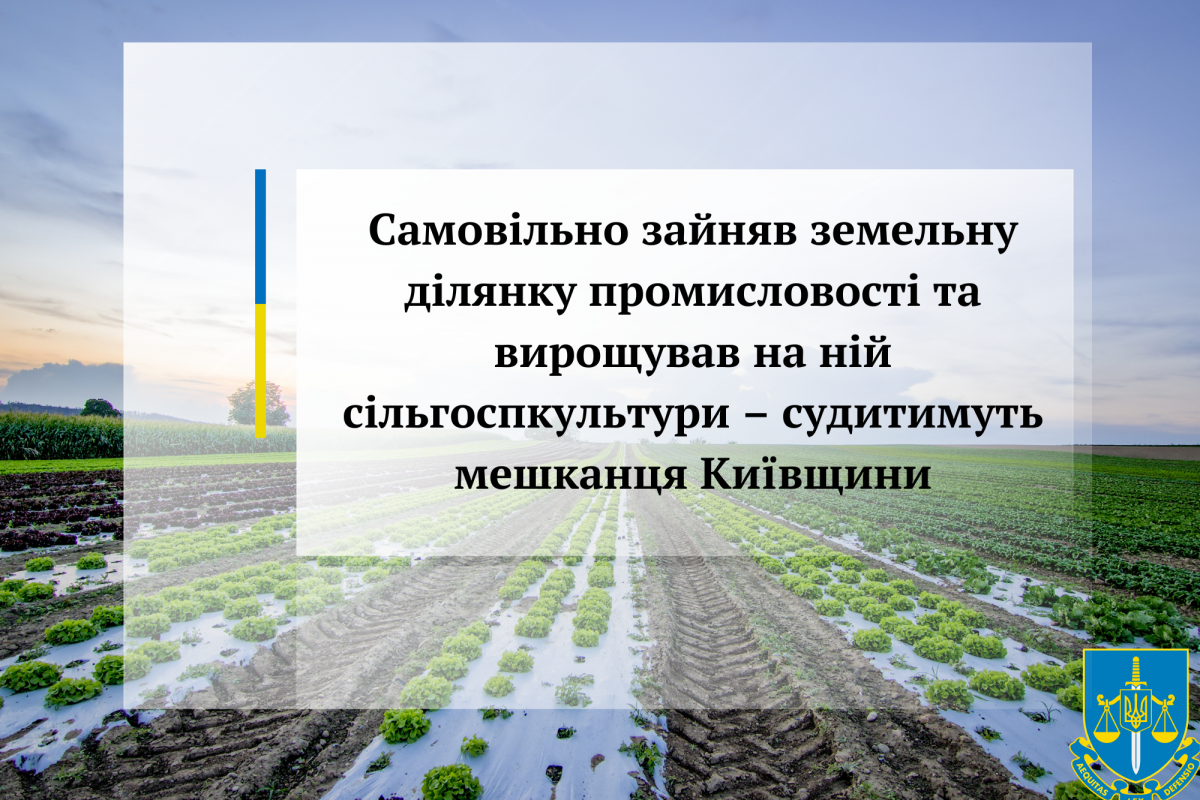 Самовільно зайняв земельну ділянку промисловості та вирощував на ній сільгоспкультури – судитимуть мешканця Київщини 