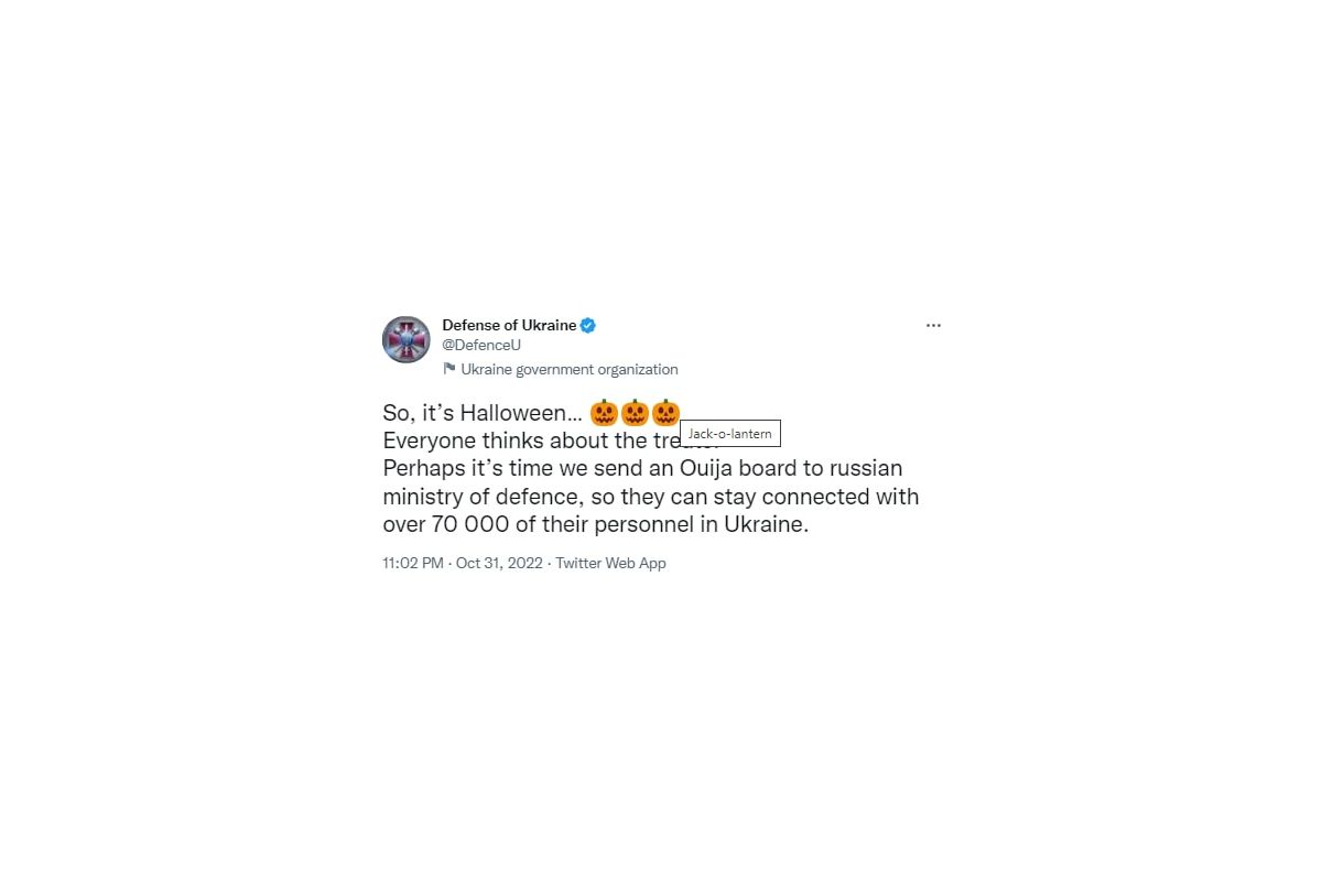 Свято Геловіну уже пройшло, але ми не могли пройти повз допису Міноборони України Свято Геловіну уже пройшло, але ми не могли пройти повз допису Міноборони України