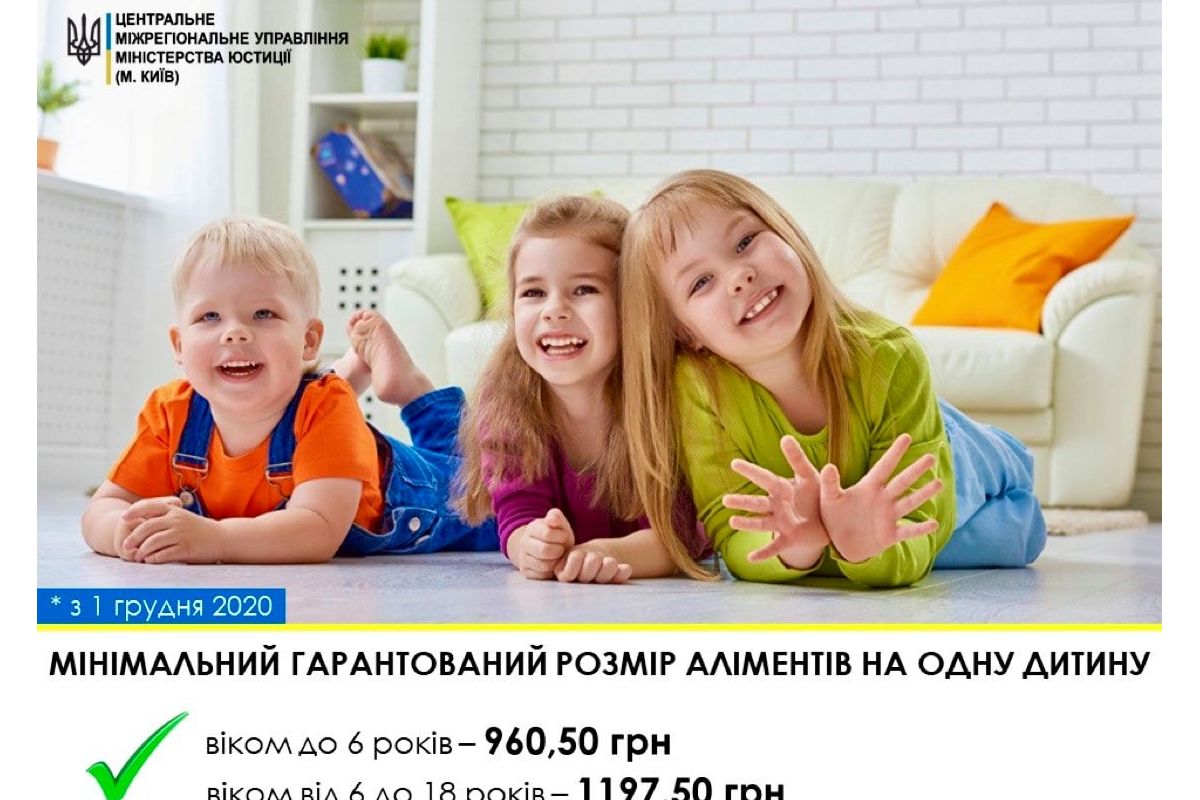 Відсьогодні збільшується мінімальний розмір аліментів Відсьогодні збільшується мінімальний розмір аліментів