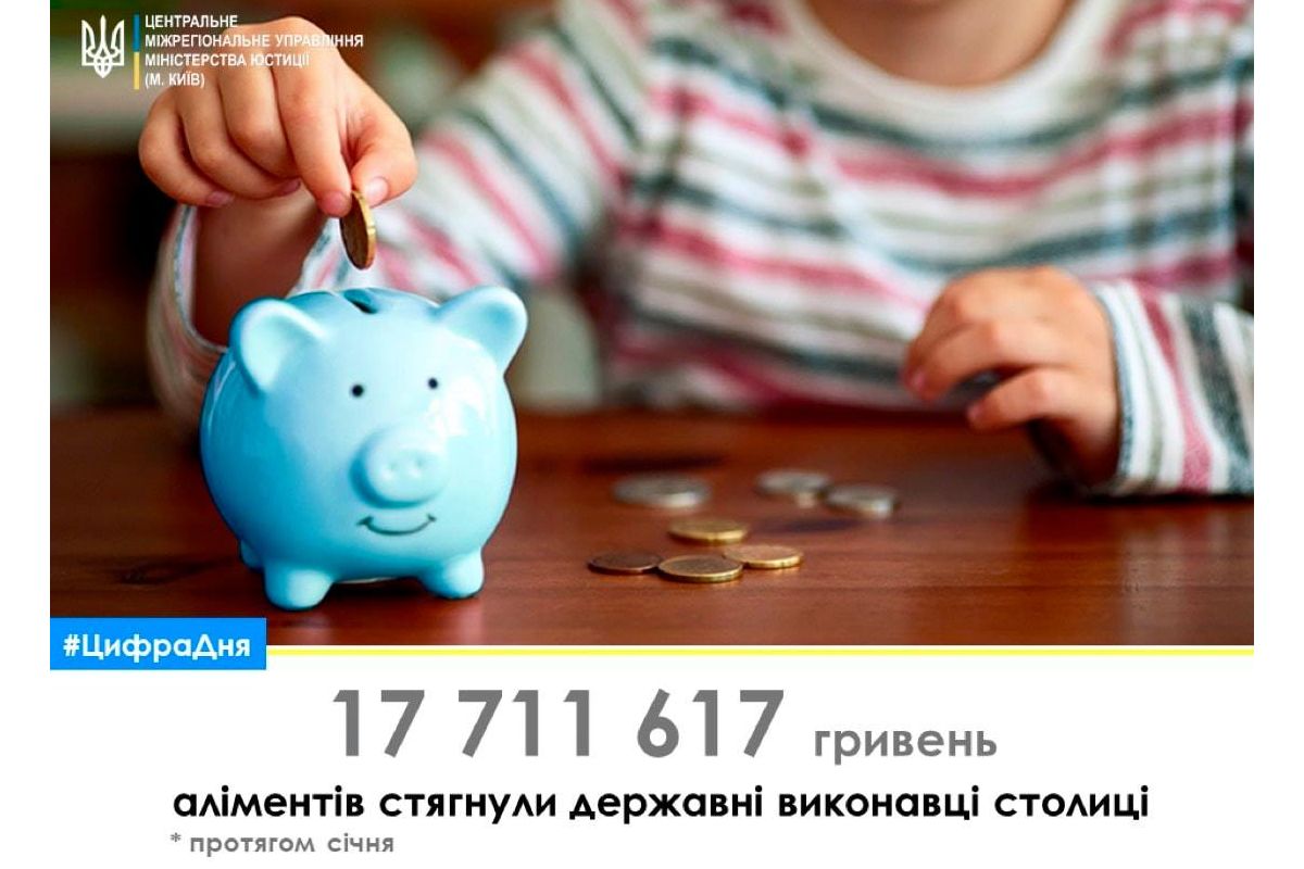 Протягом січня 2021 року державні виконавці Києва в примусовому порядку стягнули понад 17, 7 мільйонів гривень аліментів Протягом січня 2021 року державні виконавці Києва в примусовому порядку стягнули понад 17, 7 мільйонів гривень аліментів