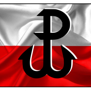 Знак „Польща у борні” (Polskа Walczącа) на польському й українському мундирах    Знак „Польща у борні” (Polskа Walczącа) на польському й українському мундирах