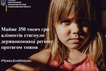 Майже 350 тисяч грн аліментів стягнули держвиконавці Миколаївщини протягом тижня  Майже 350 тисяч грн аліментів стягнули держвиконавці Миколаївщини протягом тижня