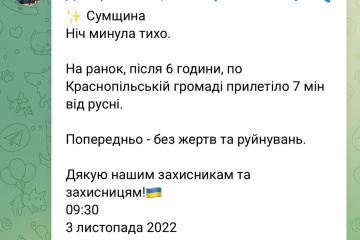 Вранці, після 6 години, до Краснопільської громади прилетіло 7 мін від рашистів Вранці, після 6 години, до Краснопільської громади прилетіло 7 мін від рашистів