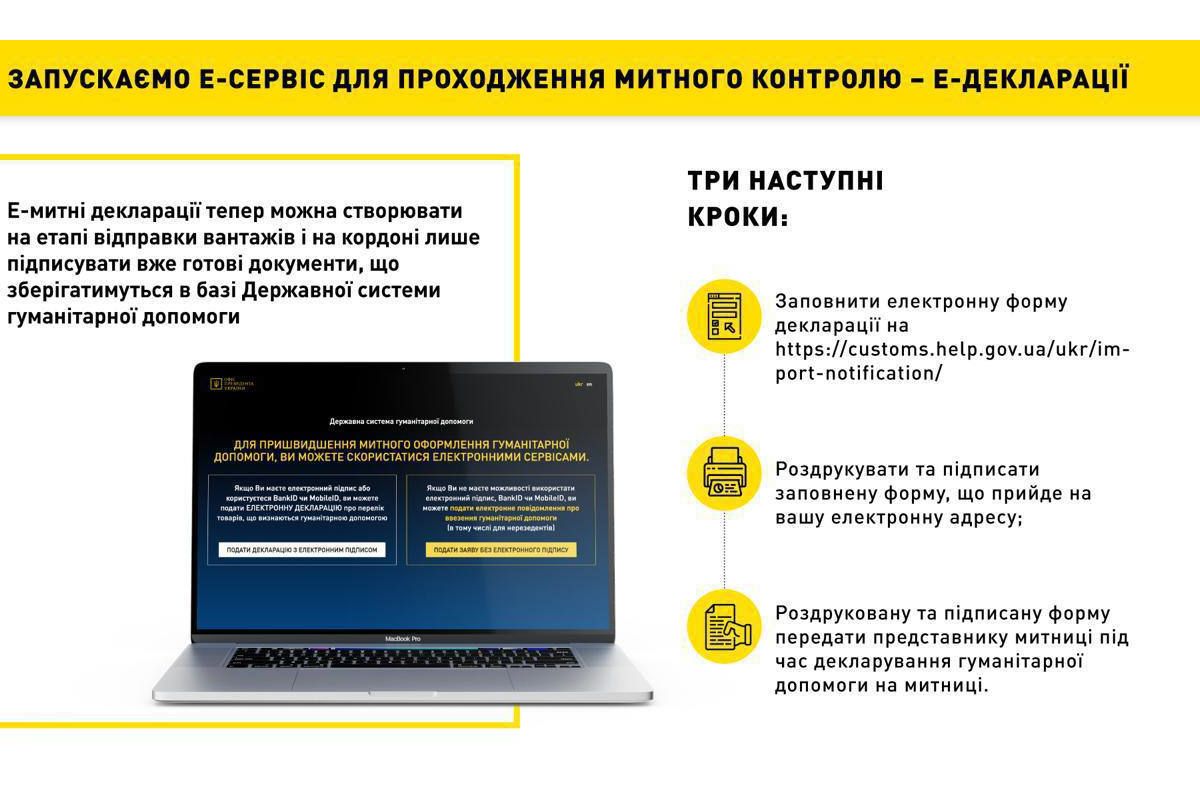 Російське вторгнення в Україну : Відсьогодні запрацювала митна Е-декларація для гуманітарних вантажів