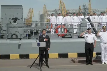 ​Владимир Зеленский в воскресенье приехал в Одессу по случаю Дня Военно-Морских сил ВСУ