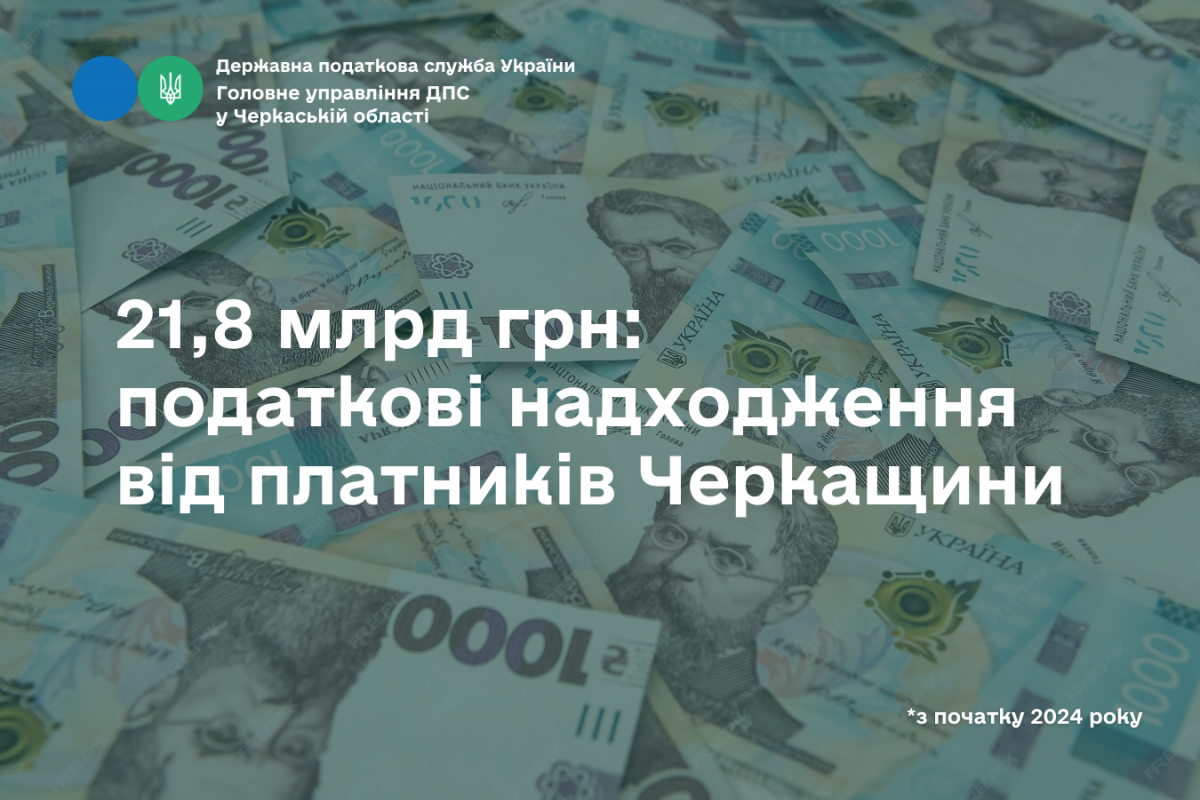 Податкові надходження від Черкащини: зведений бюджет поповнився майже на 22 млрд грн Податкові надходження від Черкащини: зведений бюджет поповнився майже на 22 млрд грн