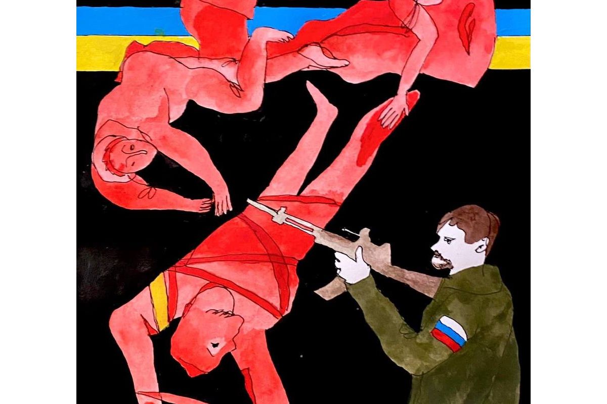 Російське вторгнення в Україну : Жахіття Бучі від художника Антона Логова Російське вторгнення в Україну : Жахіття Бучі від художника Антона Логова