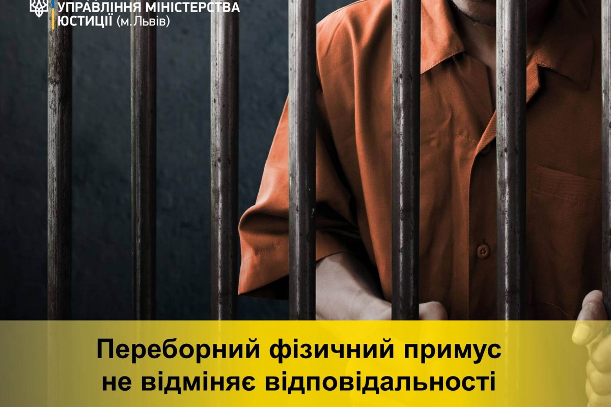 Переборний фізичний примус не відміняє відповідальності Переборний фізичний примус не відміняє відповідальності