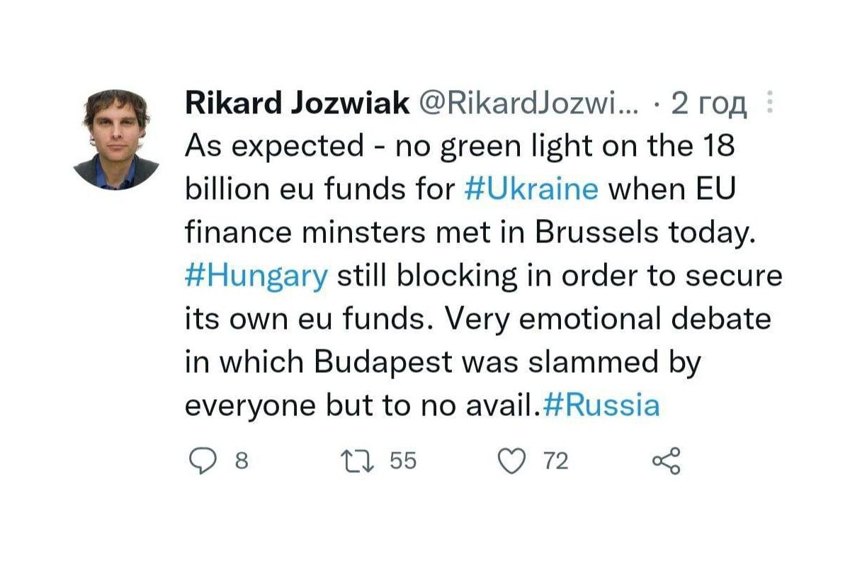 Угорщина заблокувала надання Україні €18 млрд від Євросоюзу Угорщина заблокувала надання Україні €18 млрд від Євросоюзу
