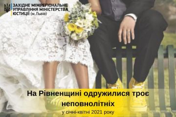 З початку року на Рівненщині одружилися троє неповнолітніх З початку року на Рівненщині одружилися троє неповнолітніх