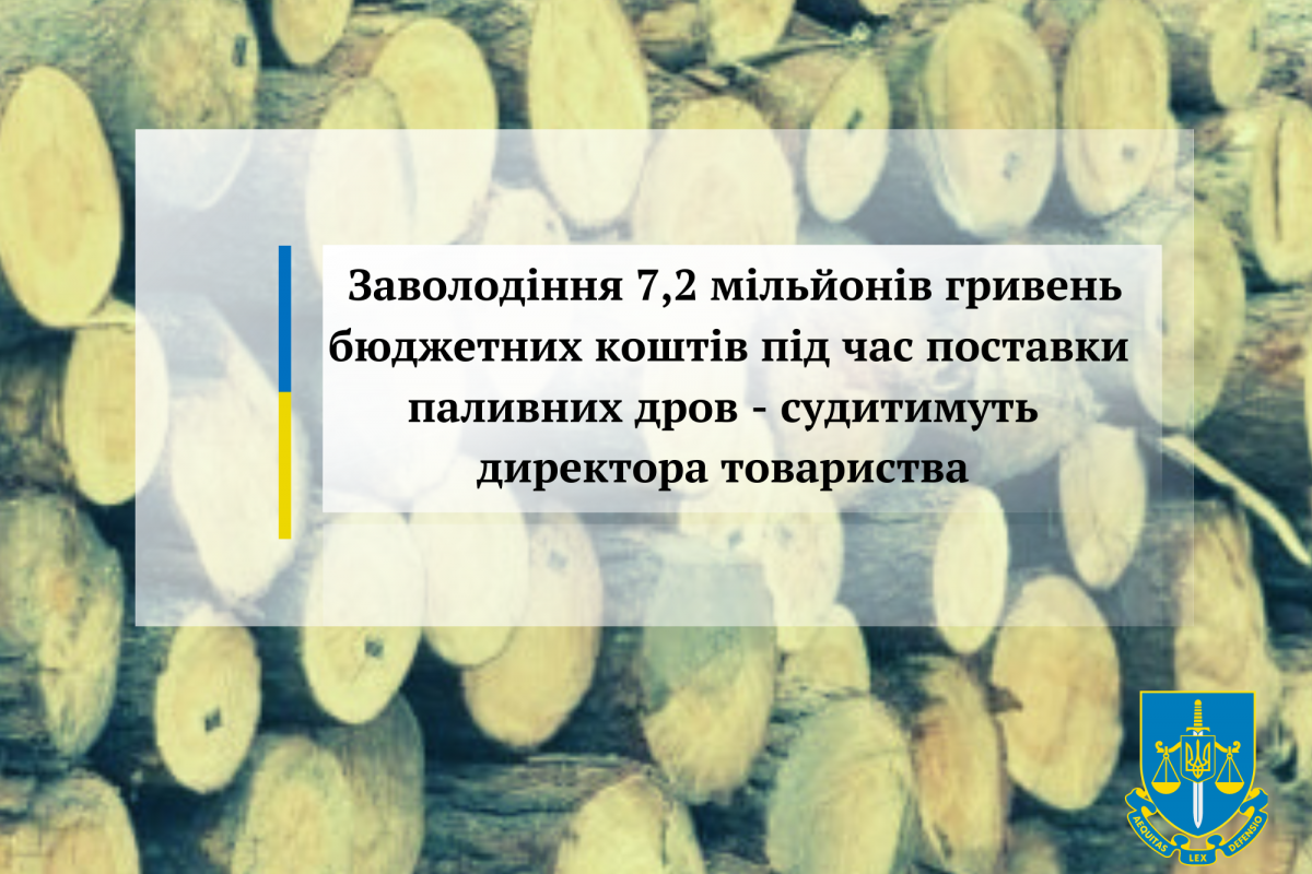 Заволодіння 7,2 мільйонів гривень бюджетних коштів під час поставки паливних дров - судитимуть директора товариства