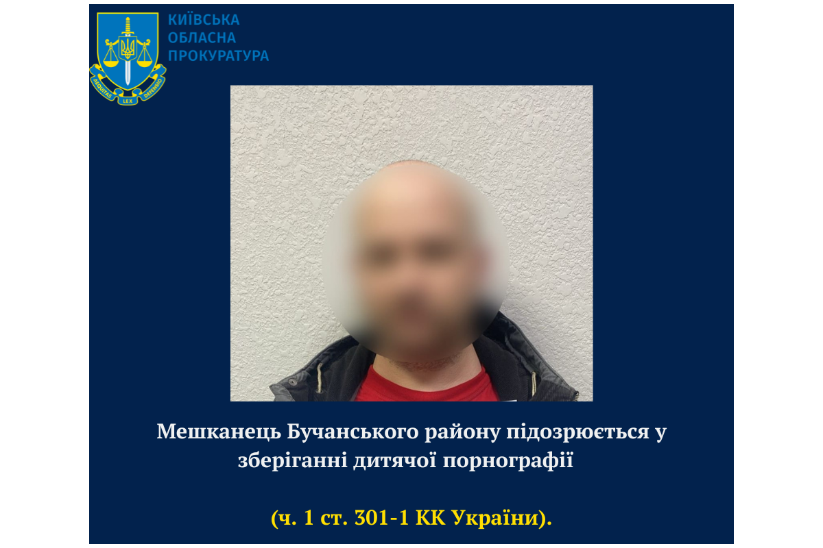 Мешканець Бучанського району підозрюється у зберіганні дитячої порнографії Мешканець Бучанського району підозрюється у зберіганні дитячої порнографії