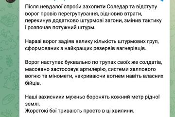 Після невдалої спроби захопити Соледар та відступу ворог провів перегрупування та розпочав потужний штурм, – заступник міністра оборони Ганна Маляр Після невдалої спроби захопити Соледар та відступу ворог провів перегрупування та розпочав потужний штурм, – заступник міністра оборони Ганна Маляр
