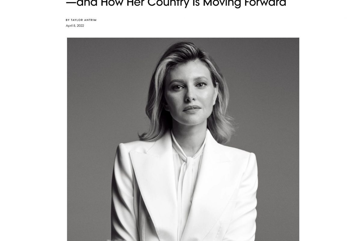 Перша леді України Олена Зеленська дала інтерв’ю виданню Vogue – щомісячному журналу, який виходить з 1892 року Перша леді України Олена Зеленська дала інтерв’ю виданню Vogue – щомісячному журналу, який виходить з 1892 року