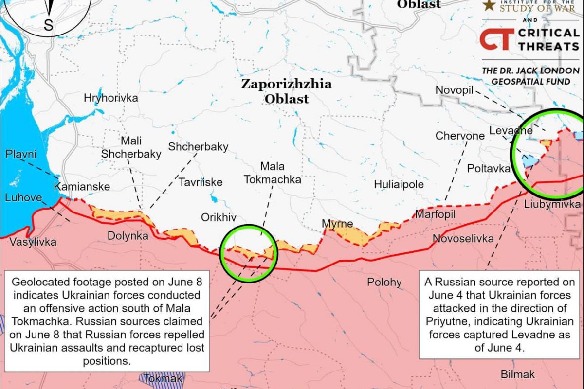 ЗСУ провели обмежений, але значний наступ на Запорізькому напрямку, – ISW. ЗСУ провели обмежений, але значний наступ на Запорізькому напрямку, – ISW.
