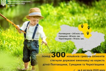 300 мільйонів гривень аліментів - результат піврічної роботи державних виконавців Полтавщини, СУмщини та Чернігівщини  300 мільйонів гривень аліментів - результат піврічної роботи державних виконавців Полтавщини, СУмщини та Чернігівщини