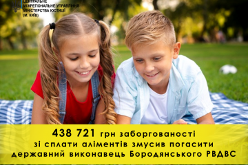 Боржником погашено 438 721 грн заборгованості зі сплати аліментів Боржником погашено 438 721 грн заборгованості зі сплати аліментів