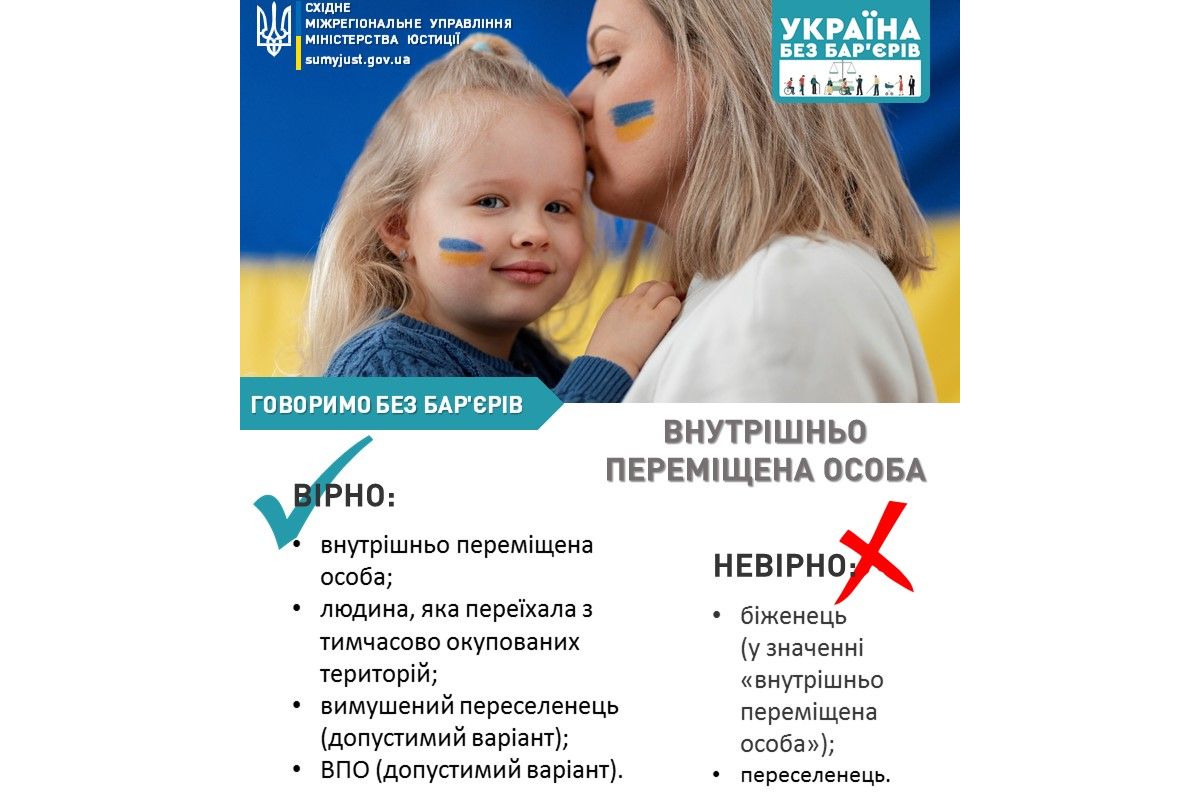 Безбар’єрний словник: внутрішньо переміщена особа Безбар’єрний словник: внутрішньо переміщена особа