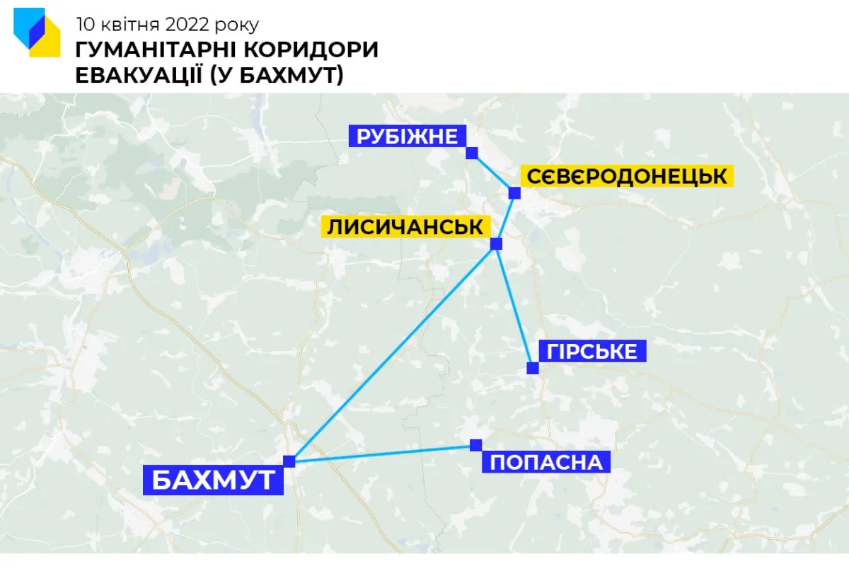 Російське вторгнення в Україну : Карти гуманітарних коридорів станом на 10 квітня. Які напрямки відкриті?