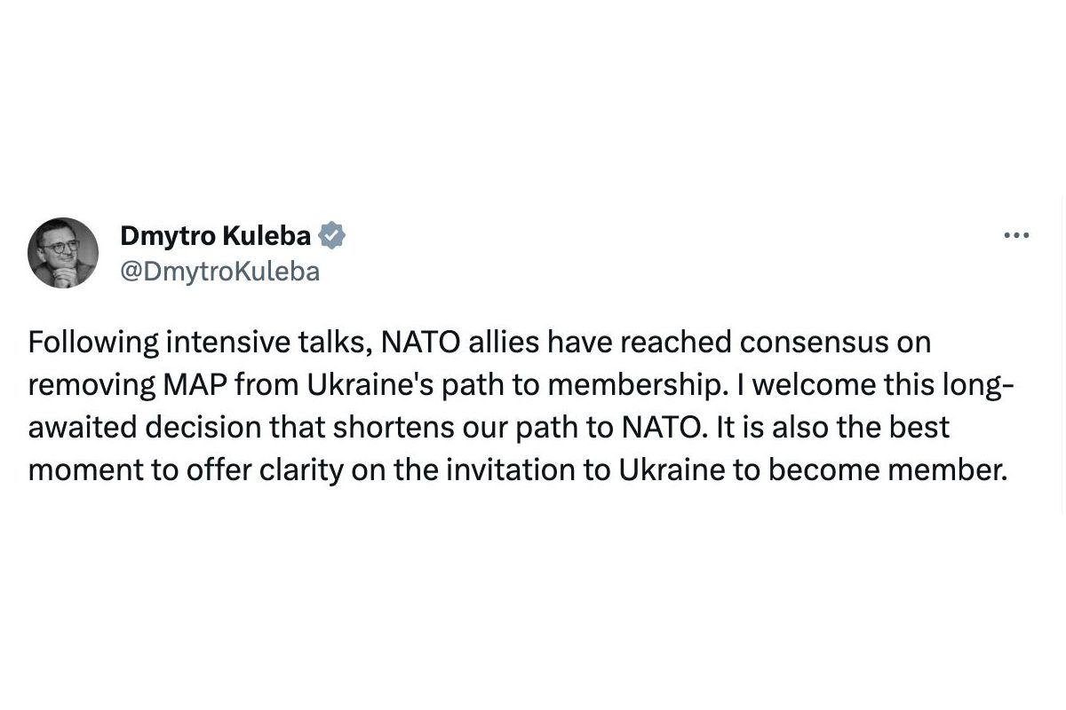 Союзники НАТО досягли консенсусу щодо усунення ПДЧ зі шляху України до вступу в НАТО, — глава МЗС України Союзники НАТО досягли консенсусу щодо усунення ПДЧ зі шляху України до вступу в НАТО, — глава МЗС України