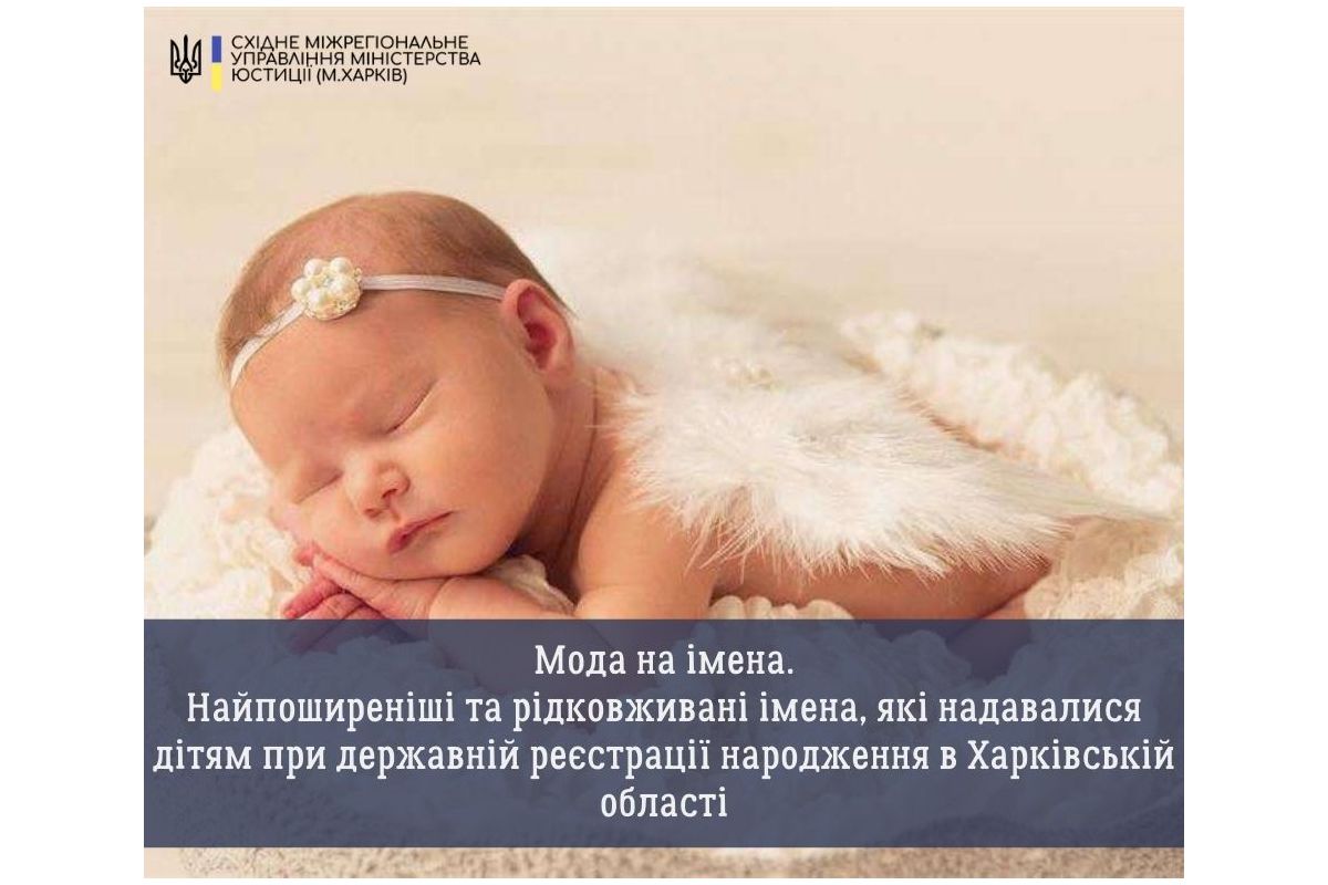 МОДА НА ІМЕНА. НАЙПОШИРЕНІШІ ТА РІДКОВЖИВАНІ ІМЕНА, ЯКІ НАДАВАЛИСЯ ДІТЯМ ПРИ ДЕРЖАВНІЙ РЕЄСТРАЦІЇ НАРОДЖЕННЯ В ХАРКІВСЬКІЙ ОБЛАСТІ МОДА НА ІМЕНА. НАЙПОШИРЕНІШІ ТА РІДКОВЖИВАНІ ІМЕНА, ЯКІ НАДАВАЛИСЯ ДІТЯМ ПРИ ДЕРЖАВНІЙ РЕЄСТРАЦІЇ НАРОДЖЕННЯ В ХАРКІВСЬКІЙ ОБЛАСТІ