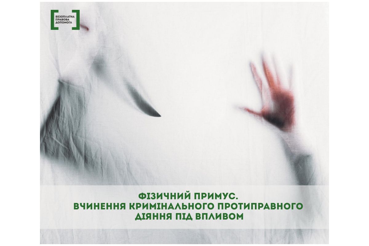 Фізичний примус. Вчинення кримінального протиправного діяння під впливом Фізичний примус. Вчинення кримінального протиправного діяння під впливом