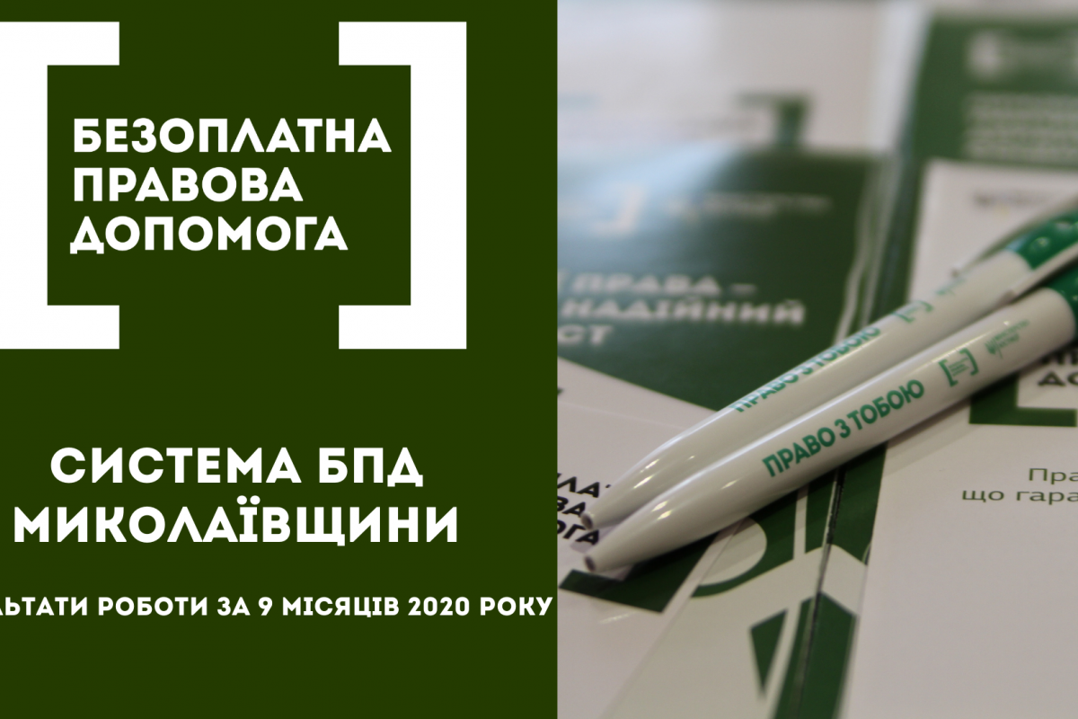 Протягом дев’яти місяців 2020 року послугами системи БПД Миколаївщини скористалися понад 15 тисяч громадян