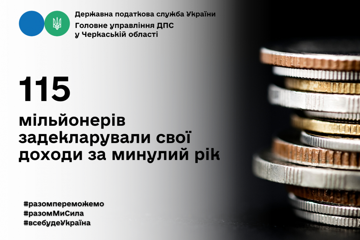 ДПС у Черкаській області: 115 мільйонерів задекларували свої доходи за минулий рік ДПС у Черкаській області: 115 мільйонерів задекларували свої доходи за минулий рік