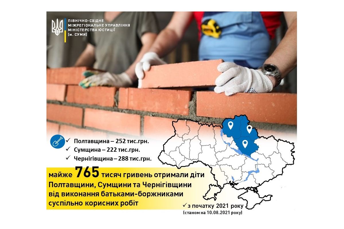 765 тисяч аліментів завдяки суспільно корисним роботам 765 тисяч аліментів завдяки суспільно корисним роботам