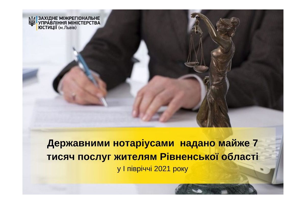 Оксана Сальчук: державними нотаріальними конторами надано майже 7 тисяч послуг жителям Рівненської області!