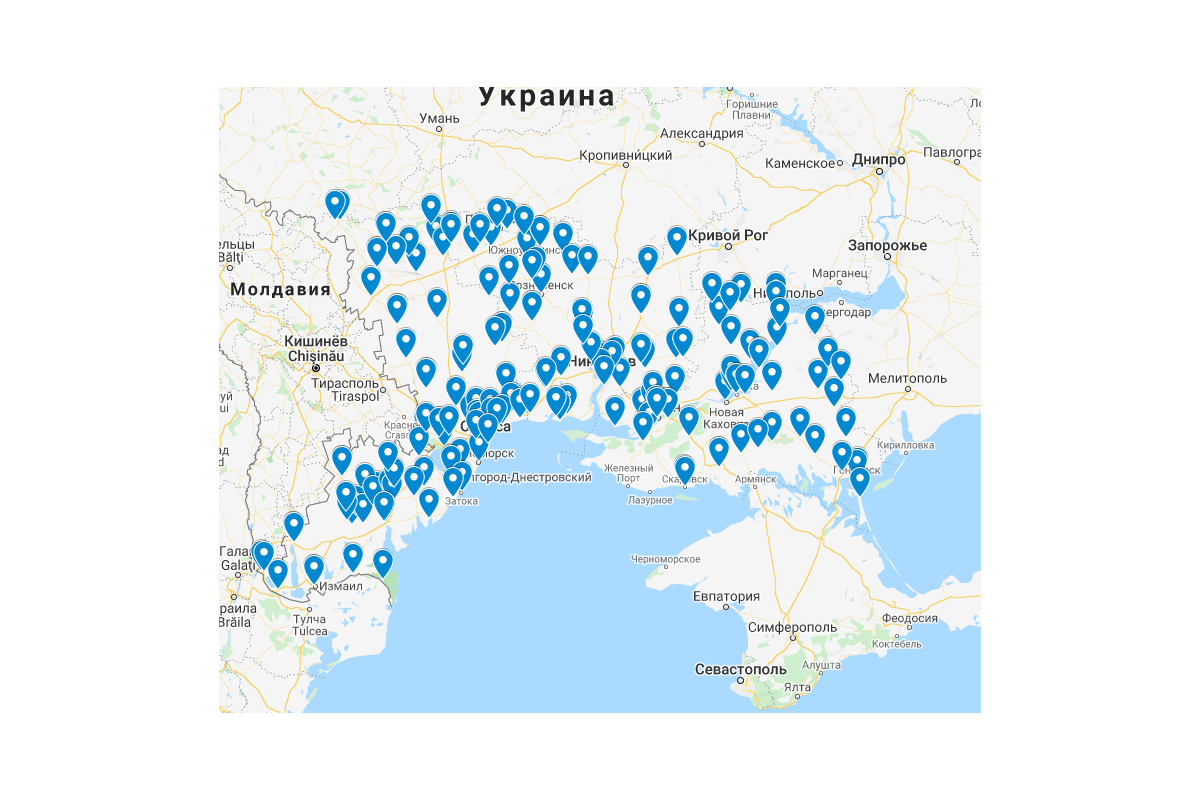 РОЗРОБЛЕНО ОНЛАЙН КАРТУ СУБ’ЄКТІВ ДЕРЖАВНОЇ РЕЄСТРАЦІЇ, ЯКІ ДІЮТЬ НА ТЕРИТОРІЇ ОДЕСЬКОЇ, МИКОЛАЇВСЬКОЇ ТА ХЕРСОНСЬКОЇ ОБЛАСТЕЙ