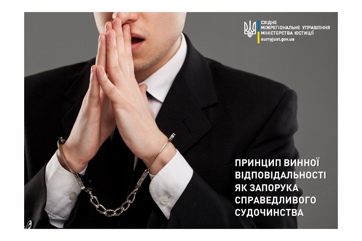 Принцип винної відповідальності як запорука справедливого судочинства Принцип винної відповідальності як запорука справедливого судочинства