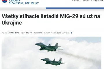 ​Словаччина вже передала Україні всі 13 запланоованих винищувачів МіГ-29, - МО Словаччини