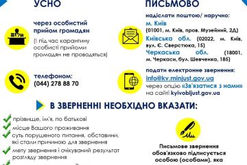 Як звернутися Центрального міжрегіонального управління Міністерства юстиції (м. Київ)? Як звернутися Центрального міжрегіонального управління Міністерства юстиції (м. Київ)?