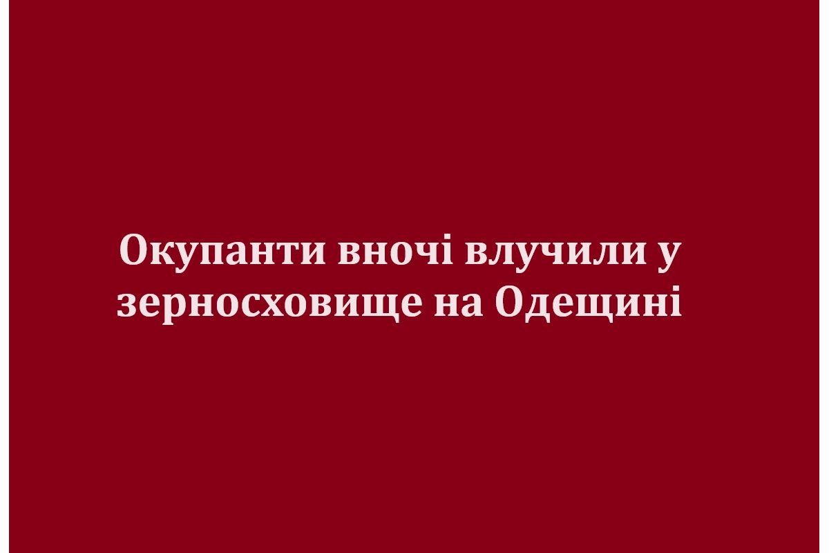 Окупанти вночі влучили у зерносховище на Одещині Окупанти вночі влучили у зерносховище на Одещині