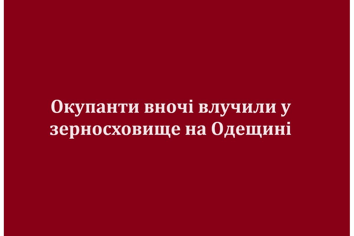 Окупанти вночі влучили у зерносховище на Одещині