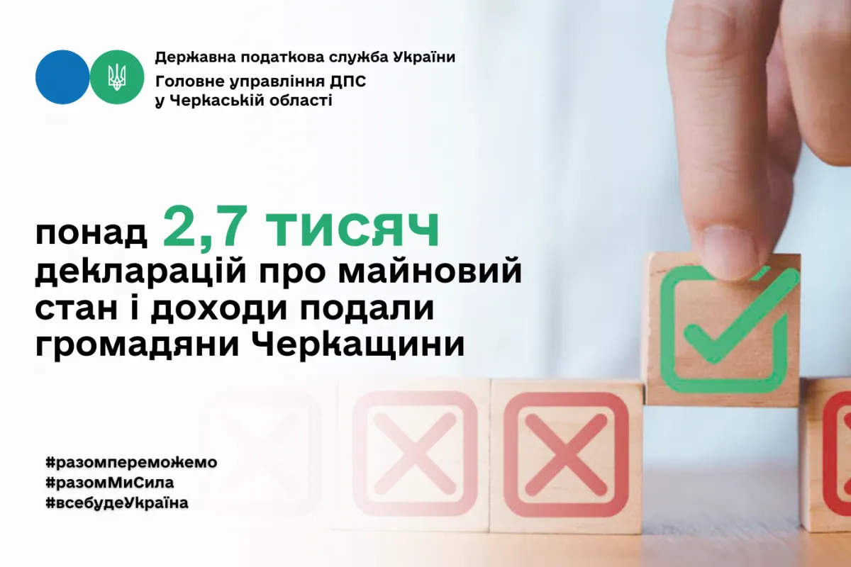 Понад 2,7 тисячі декларацій про майновий стан і доходи подали громадяни Черкащини