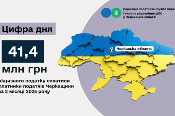 Черкащина: за два місяці року до зведеного бюджету надійшло більше 41 млн грн акцизного податку Черкащина: за два місяці року до зведеного бюджету надійшло більше 41 млн грн акцизного податку