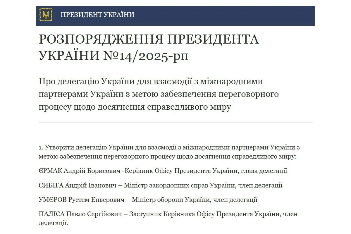 Єрмака буде відповідальним за результати мирних переговорів Єрмака буде відповідальним за результати мирних переговорів