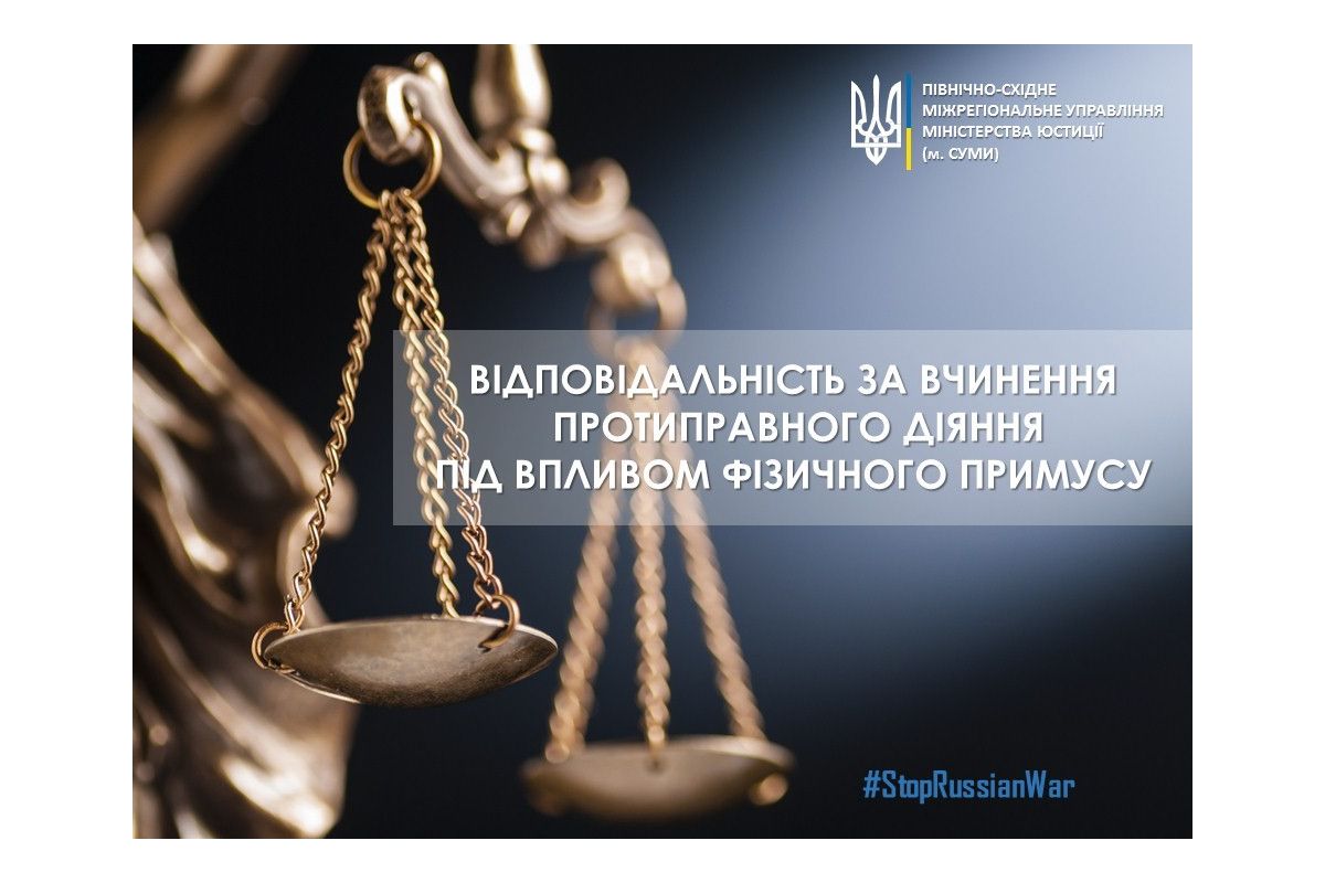 Відповідальність за вчинення протиправного діяння під впливом фізичного примусу Відповідальність за вчинення протиправного діяння під впливом фізичного примусу