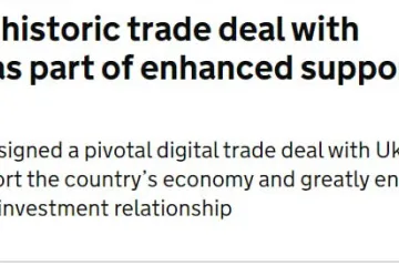 ​Угоду про цифрову торгівлю – підписано: Велика Британія та Україна посилить інвестиційні відносини