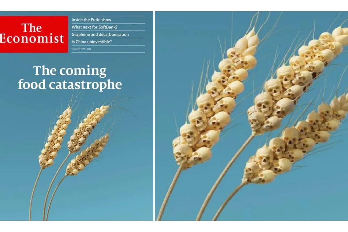  Обкладинка свіжого випуску журналу The Economist на тлі "продовольчої катастрофи, що наближається"
