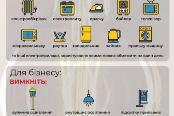Нагадування про рекомендації для Українців, які допоможуть відновити енергосистему країни Нагадування про рекомендації для Українців, які допоможуть відновити енергосистему країни