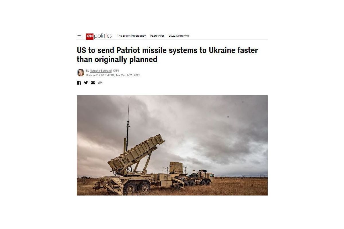 США поставлять Україні ЗРK «Patriot» раніше, ніж спочатку очікувалося, через скорочений час навчання ЗСУ, — CNN США поставлять Україні ЗРK «Patriot» раніше, ніж спочатку очікувалося, через скорочений час навчання ЗСУ, — CNN