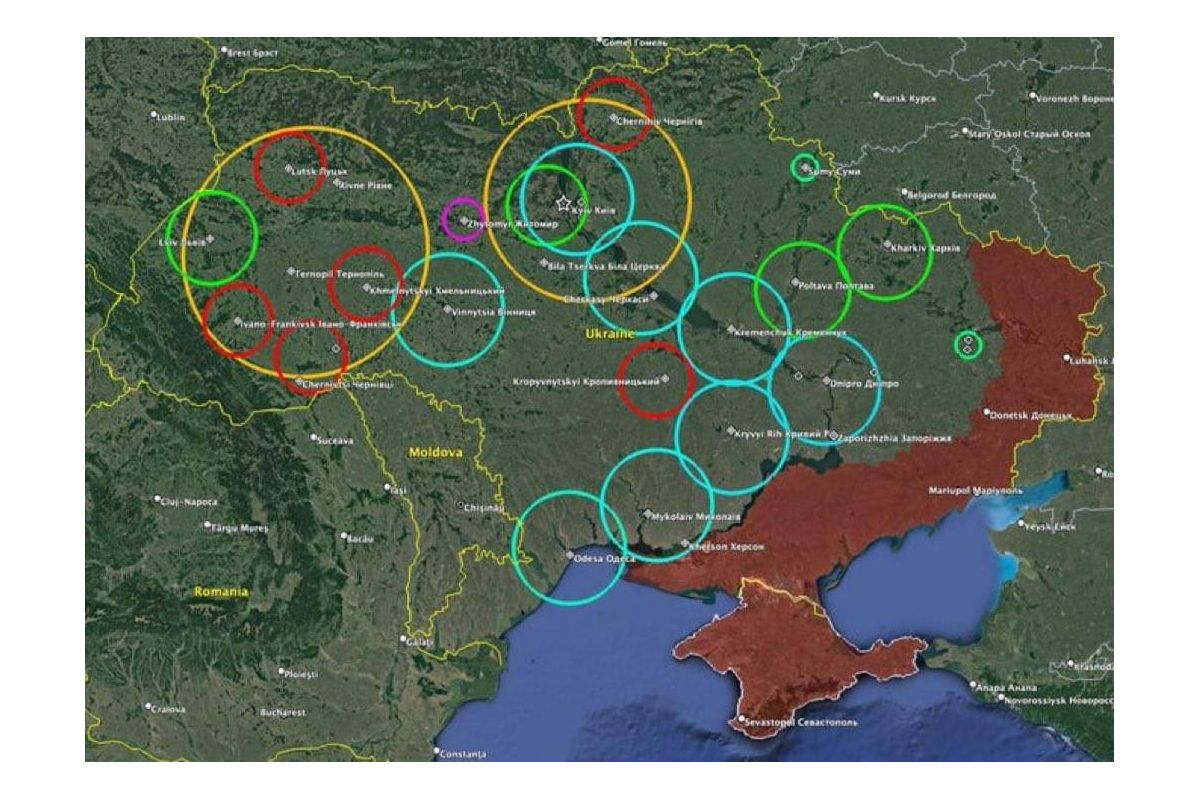 Коли Україна отримає всі обіцяні системи ППО, їх покриття виглядатиме приблизно так Коли Україна отримає всі обіцяні системи ППО, їх покриття виглядатиме приблизно так
